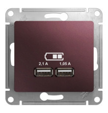 Розетка 2xUSB Systeme Electric GLOSSA, баклажановый
