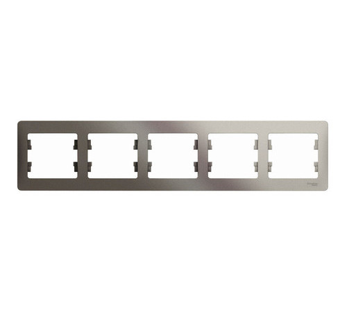 Рамка 5 постов Systeme Electric GLOSSA, горизонтальная, платина