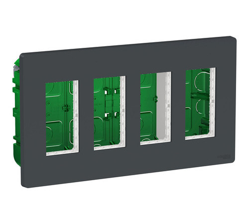 UNICA SYSTEM+ БЛОК скрытой установки 4х2 АНТРАЦИТ