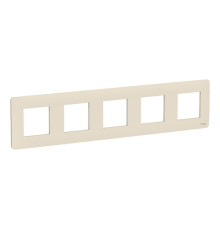 Рамка 5 постов Schneider Electric UNICA NEW STUDIO, монолитная, бежевый