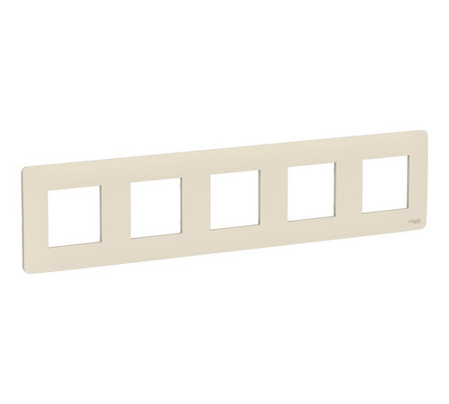 Рамка 5 постов Schneider Electric UNICA NEW STUDIO, монолитная, бежевый
