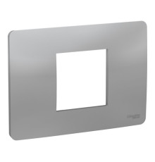 Рамка 2 модуля Schneider Electric UNICA MODULAR, горизонтальная, алюминий