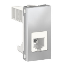 Розетка телефонная RJ12 Schneider Electric UNICA MODULAR, алюминий