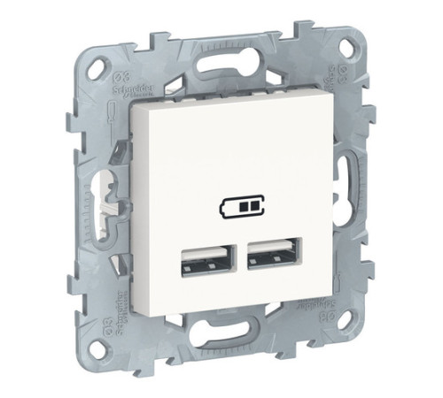 Розетка 2xUSB Schneider Electric UNICA NEW, белый