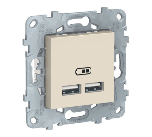 Розетка 2xUSB Schneider Electric UNICA NEW, бежевый