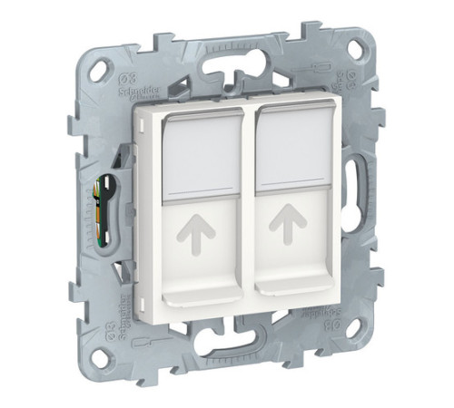 Розетка компьютерная 2xRJ45 Cat.5 Schneider Electric UNICA NEW, белый