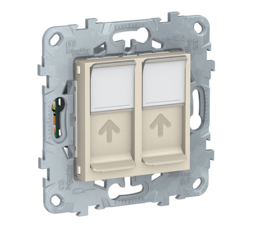 Розетка компьютерная 2xRJ45 Cat.5 Schneider Electric UNICA NEW, бежевый