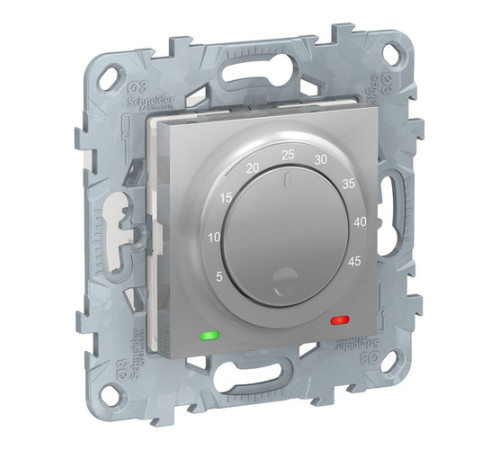 Термостат для теплого пола Schneider Electric UNICA NEW, с датчиком температуры пола, алюмиминий