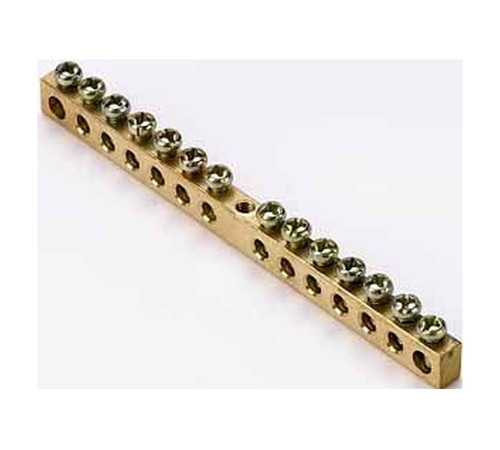 Шина нулевая 14 групп//крепеж по центру, сеч. 6x9