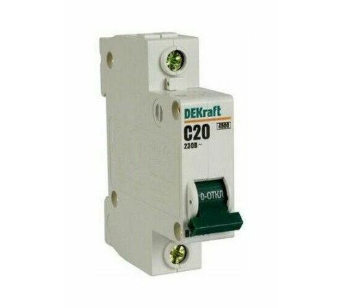 Автоматический выключатель DekRaft ВА-101, 1 полюс, 25А, С, 4,5 кА