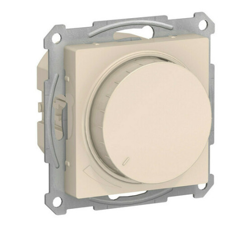 Светорегулятор (диммер) 10-400 Вт/ВА, для LED 3-150 Вт/ВА поворотно-нажимной, ATLASDESIGN, бежевый