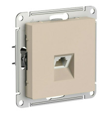 Розетка компьютерная RJ45 Cat.6 Systeme Electric ATLASDESIGN, скрытый монтаж, песочный, ATN001286