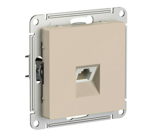 Розетка компьютерная RJ45 Cat.6 Systeme Electric ATLASDESIGN, скрытый монтаж, песочный, ATN001286