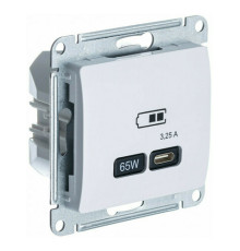 Розетка USB type C Systeme Electric GLOSSA, скрытый монтаж, белый, GSL000127