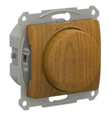 Светорегулятор (диммер) 10-400 Вт/ВА, для LED 3-150 Вт/ВА поворотно-нажимной, GLOSSA, дуб
