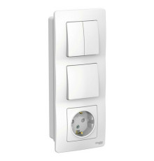 Блок розетка + выключатель Systeme Electric BLANCA, скрытый монтаж, белый, BLNBS101201