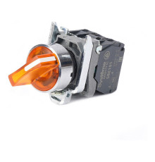 Пер-ль SB4 с подсвет в сборе 22мм 2поз желт с фикс металл 24В DC 1НО+1НЗ