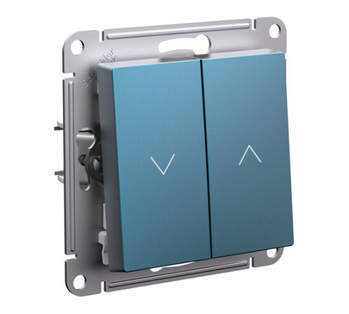 Выключатель для жалюзи 2-клавишный Systeme Electric ATLASDESIGN, скрытый монтаж, изумруд, ATN000819
