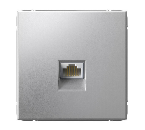 Розетка компьютерная RJ45 кат.6а Systeme Electric ARTGALLERY, скрытый монтаж, алюминий