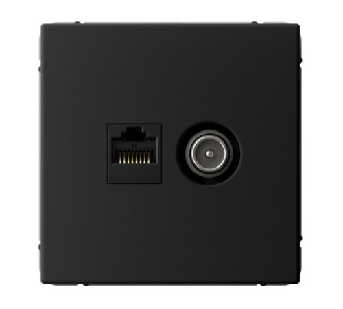 Розетка ТВ+компьютерная TV+RJ45 Systeme Electric ARTGALLERY, скрытый монтаж, карбон, GAL001089