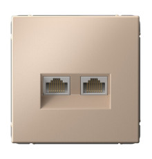 Розетка компьютерная 2xRJ45 Systeme Electric ARTGALLERY, скрытый монтаж, песочный, GAL001288