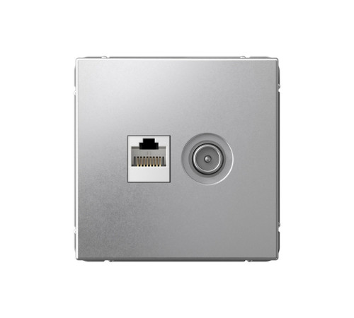 Розетка ТВ+компьютерная TV+RJ45 Systeme Electric ARTGALLERY, скрытый монтаж, алюминий