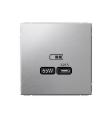 Розетка USB type C Systeme Electric ARTGALLERY, скрытый монтаж, алюминий