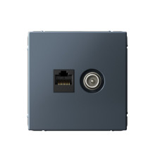 Розетка компьютерная 2xRJ45 Systeme Electric ARTGALLERY, скрытый монтаж, грифель, GAL000788