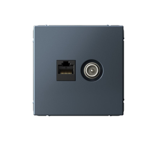 Розетка компьютерная 2xRJ45 Systeme Electric ARTGALLERY, скрытый монтаж, грифель, GAL000788