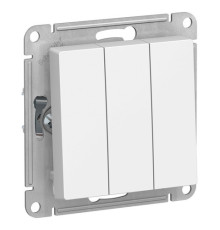 Выключатель 3-клавишный Systeme Electric ATLASDESIGN, скрытый монтаж, белый