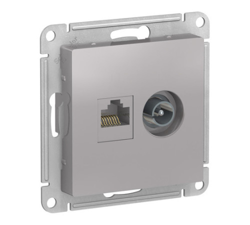 Розетка TV+RJ45 Cat.5 Systeme Electric ATLASDESIGN, оконечная, алюминий