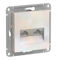 Розетка компьютерная 2xRJ45 Cat.5 Systeme Electric ATLASDESIGN, жемчуг