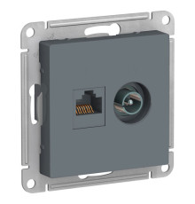 Розетка TV+RJ45 Cat.5 Systeme Electric ATLASDESIGN, оконечная, грифель