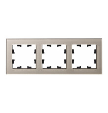 Рамка 3 поста Systeme Electric ATLASDESIGN NATURE стекло, шампань (пластик)