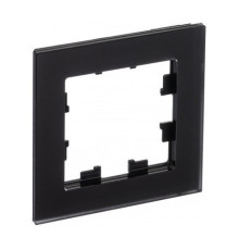 Рамка 1 пост Systeme Electric ATLASDESIGN NATURE, черное матовое стекло (пластик)