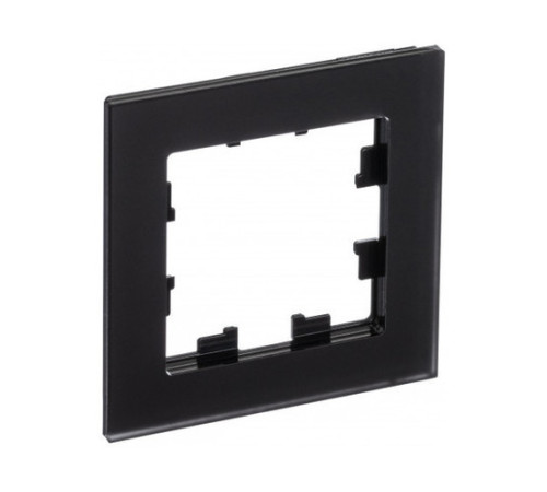 Рамка 1 пост Systeme Electric ATLASDESIGN NATURE, черное матовое стекло (пластик)