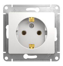 Розетка Systeme Electric GLOSSA, скрытый монтаж, с заземлением, белый