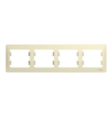 Рамка 4 поста Systeme Electric GLOSSA, горизонтальная, бежевый