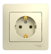 Розетка Systeme Electric GLOSSA, скрытый монтаж, с заземлением, бежевый