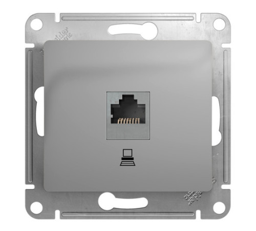 Розетка 1xRJ45 Cat.5 Systeme Electric GLOSSA, алюминий