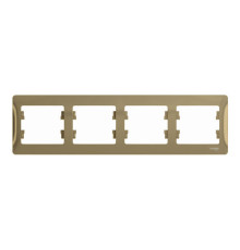 Рамка 4 поста Systeme Electric GLOSSA, горизонтальная, титан