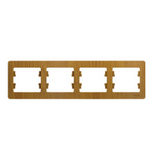 Рамка 4 поста Systeme Electric GLOSSA, горизонтальная, дуб
