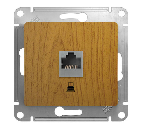Розетка 1xRJ45 Cat.5 Systeme Electric GLOSSA, дуб