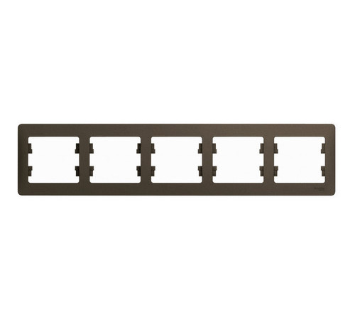 Рамка 5 постов Systeme Electric GLOSSA, горизонтальная, шоколад