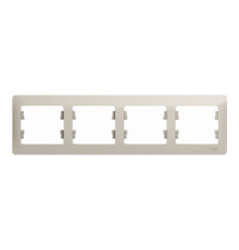 Рамка 4 поста Systeme Electric GLOSSA, горизонтальная, молочный