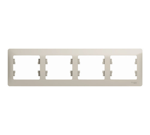 Рамка 4 поста Systeme Electric GLOSSA, горизонтальная, молочный