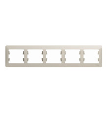 Рамка 5 постов Systeme Electric GLOSSA, горизонтальная, молочный
