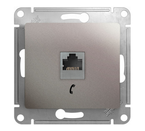 Розетка 1xRJ11 Systeme Electric GLOSSA, платина