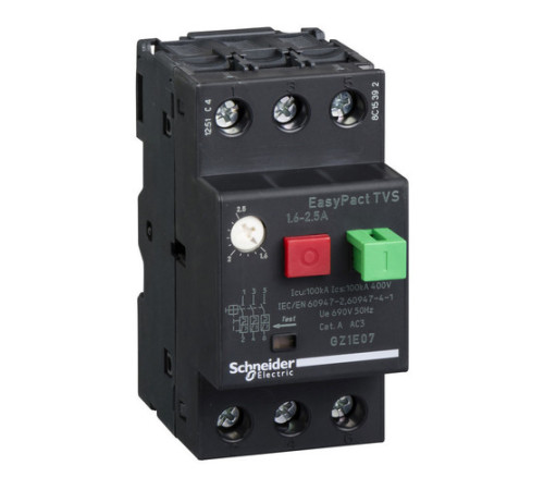 Силовой автомат для защиты двигателя Schneider Electric EasyPact TVS 2.5А 3P, термомагнитный расцепитель