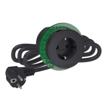 Unica System+ БЛОК РОЗЕТОЧНЫЙ розетка 1х (2К+З) АНТРАЦИТ